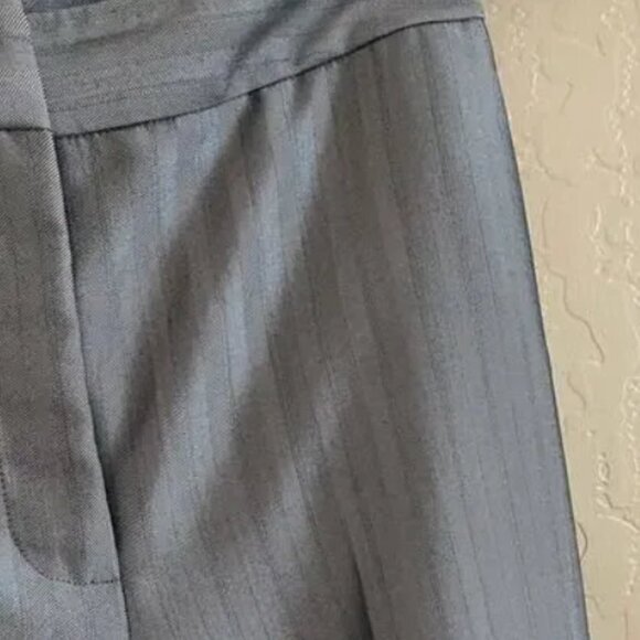 Calvin Klein Silver Herringbone Straight Leg Trouser Pants - Sz.2 - NWOT - Picture 2 of 6